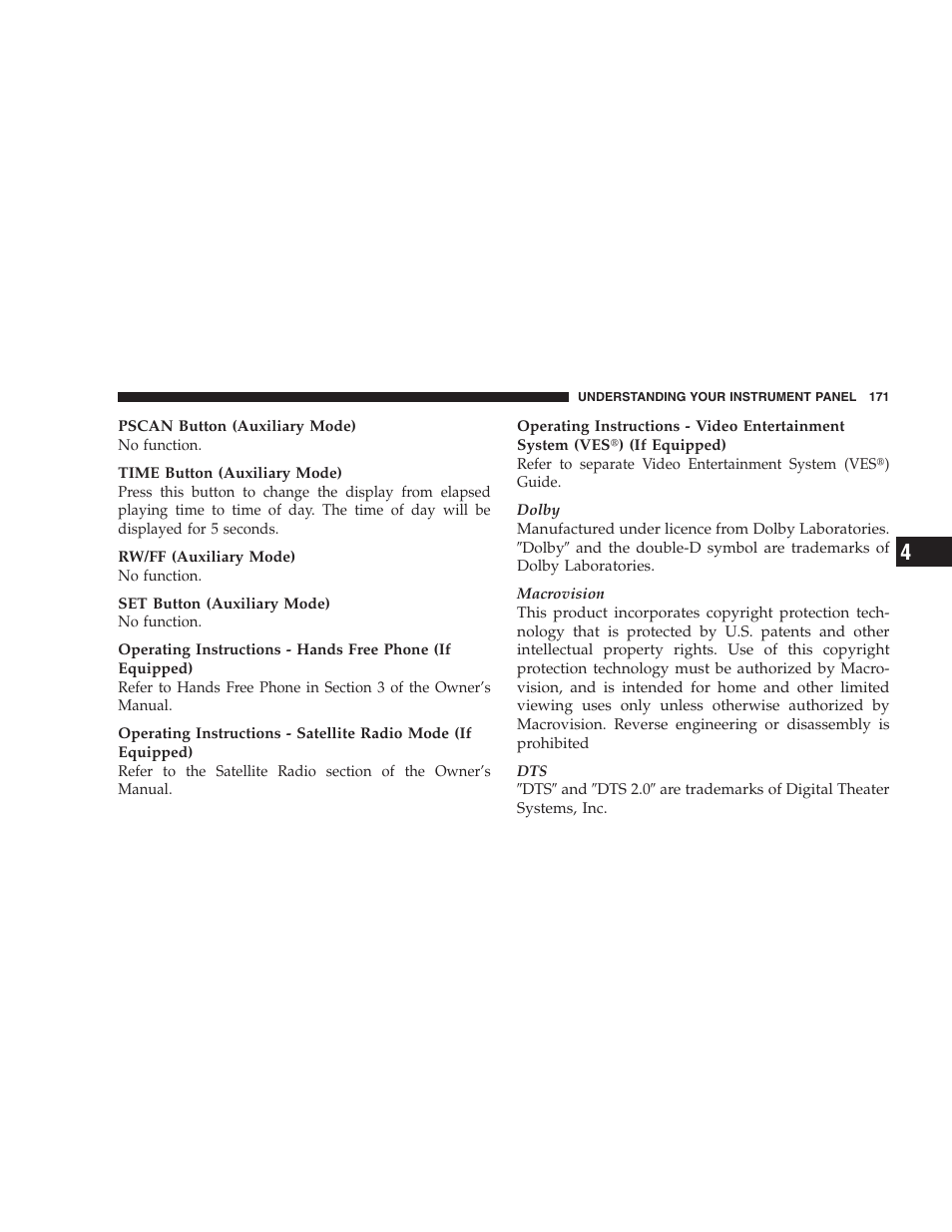 Chrysler 2007 Sebring Sedan User Manual | Page 171 / 376
