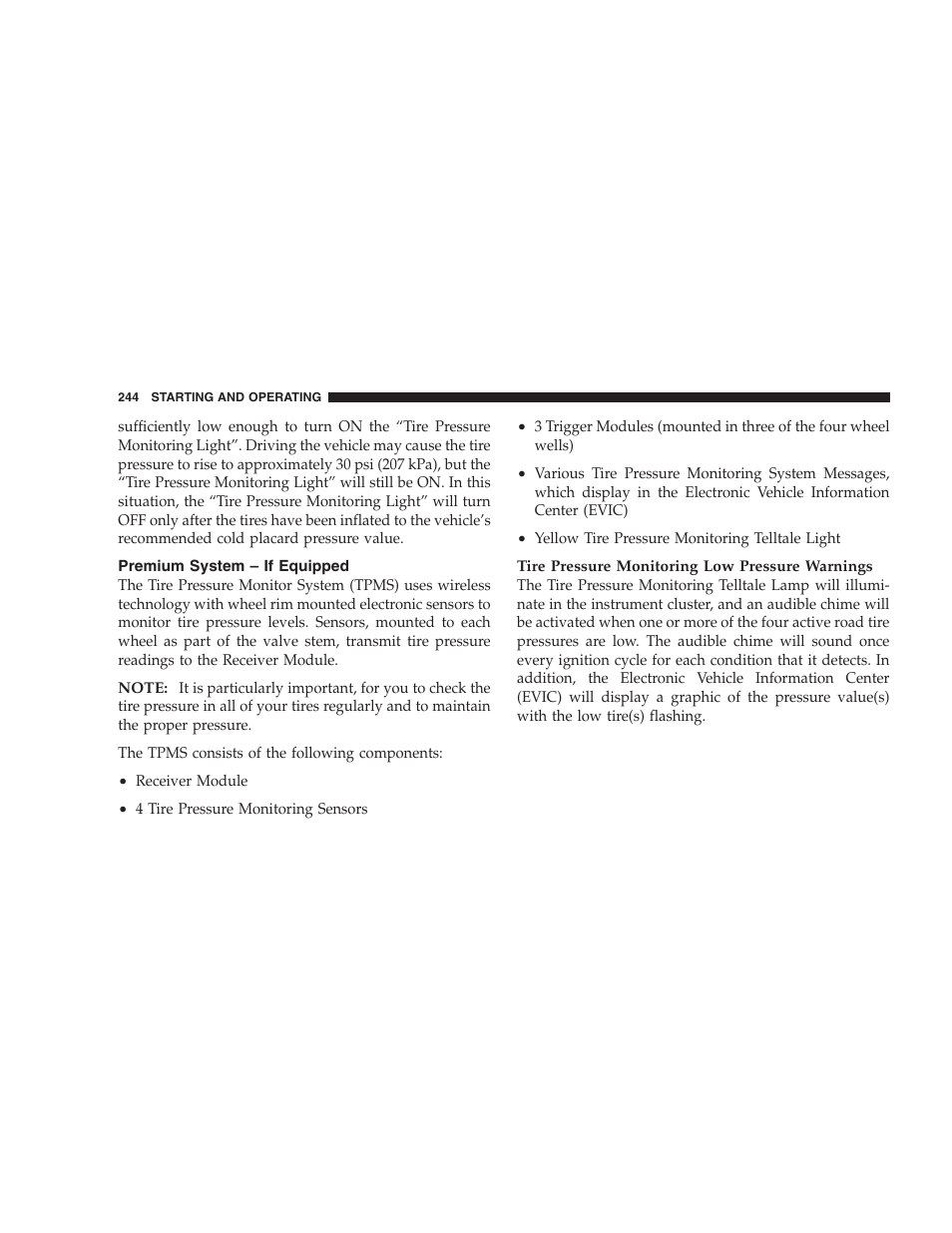 Premium system – if equipped | Chrysler 2007 Sebring Sedan User Manual | Page 244 / 376