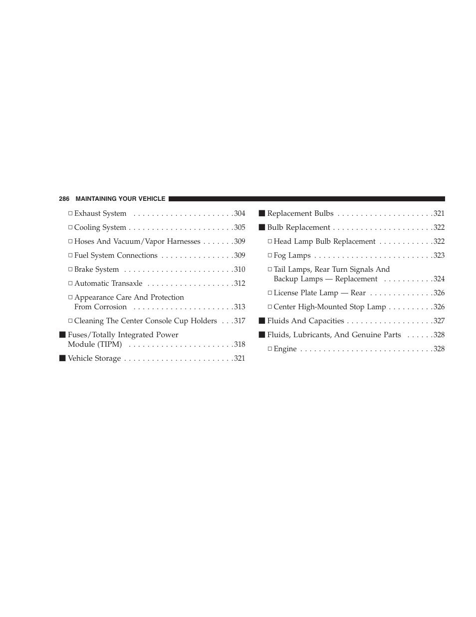 Chrysler 2007 Sebring Sedan User Manual | Page 286 / 376
