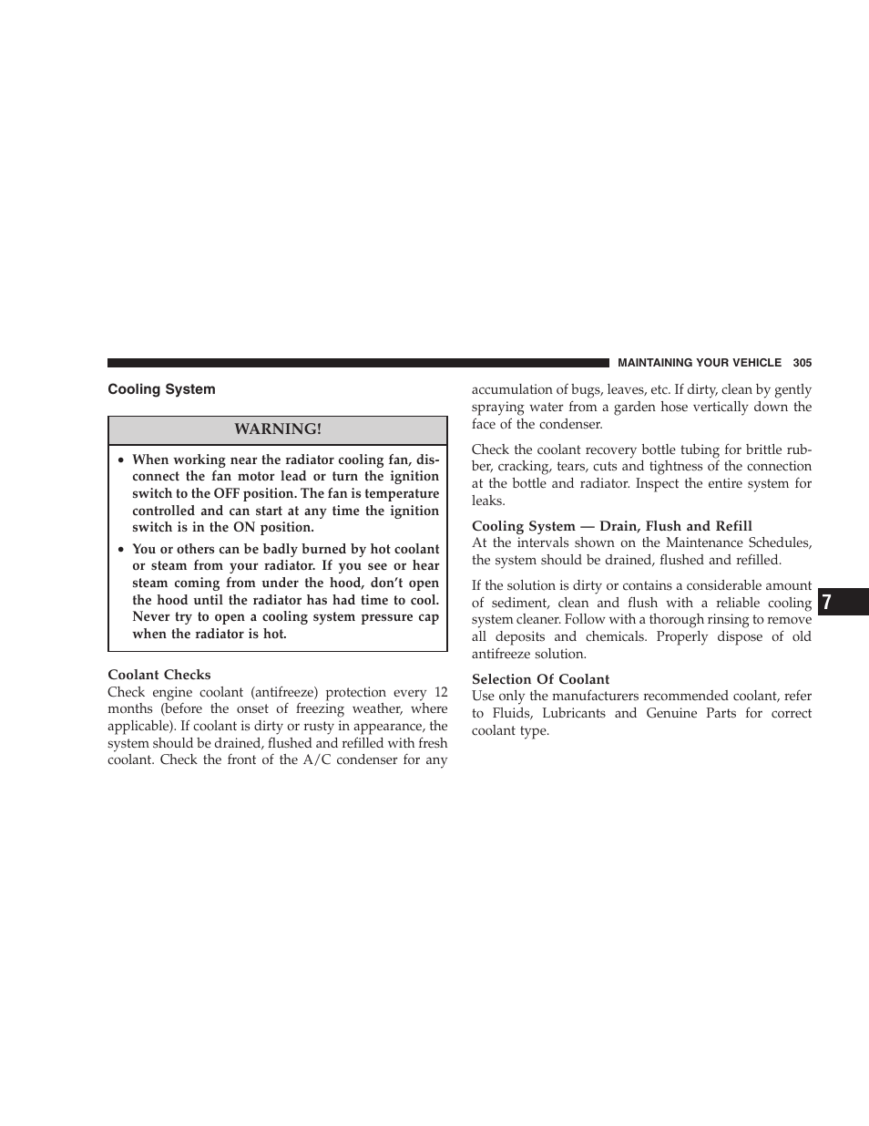 Cooling system | Chrysler 2007 Sebring Sedan User Manual | Page 305 / 376
