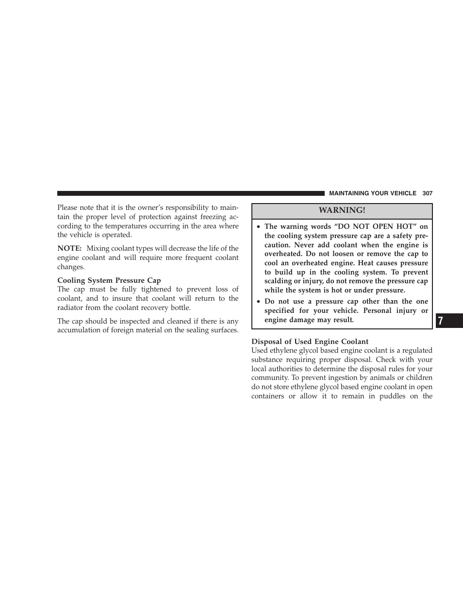 Chrysler 2007 Sebring Sedan User Manual | Page 307 / 376