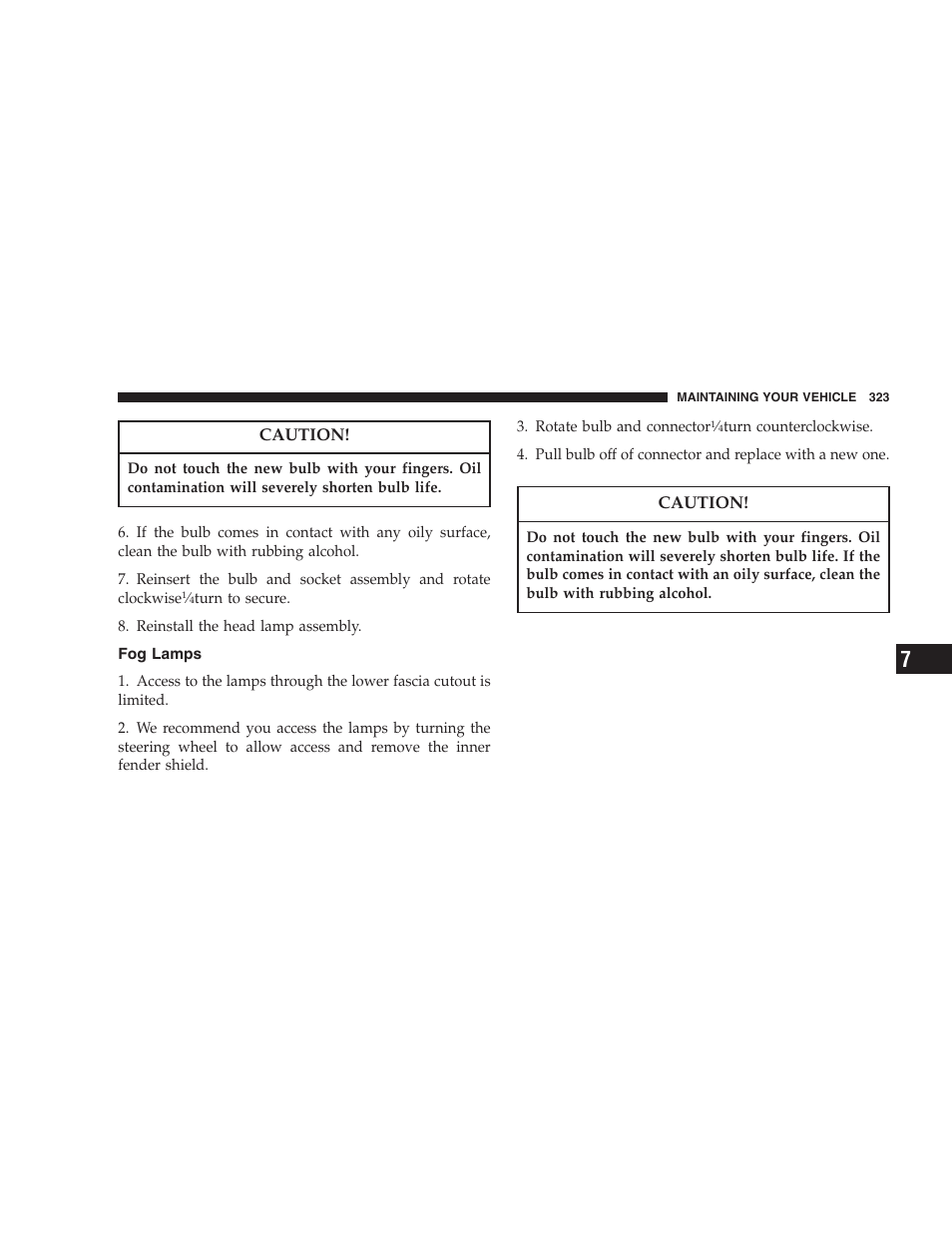 Fog lamps | Chrysler 2007 Sebring Sedan User Manual | Page 323 / 376