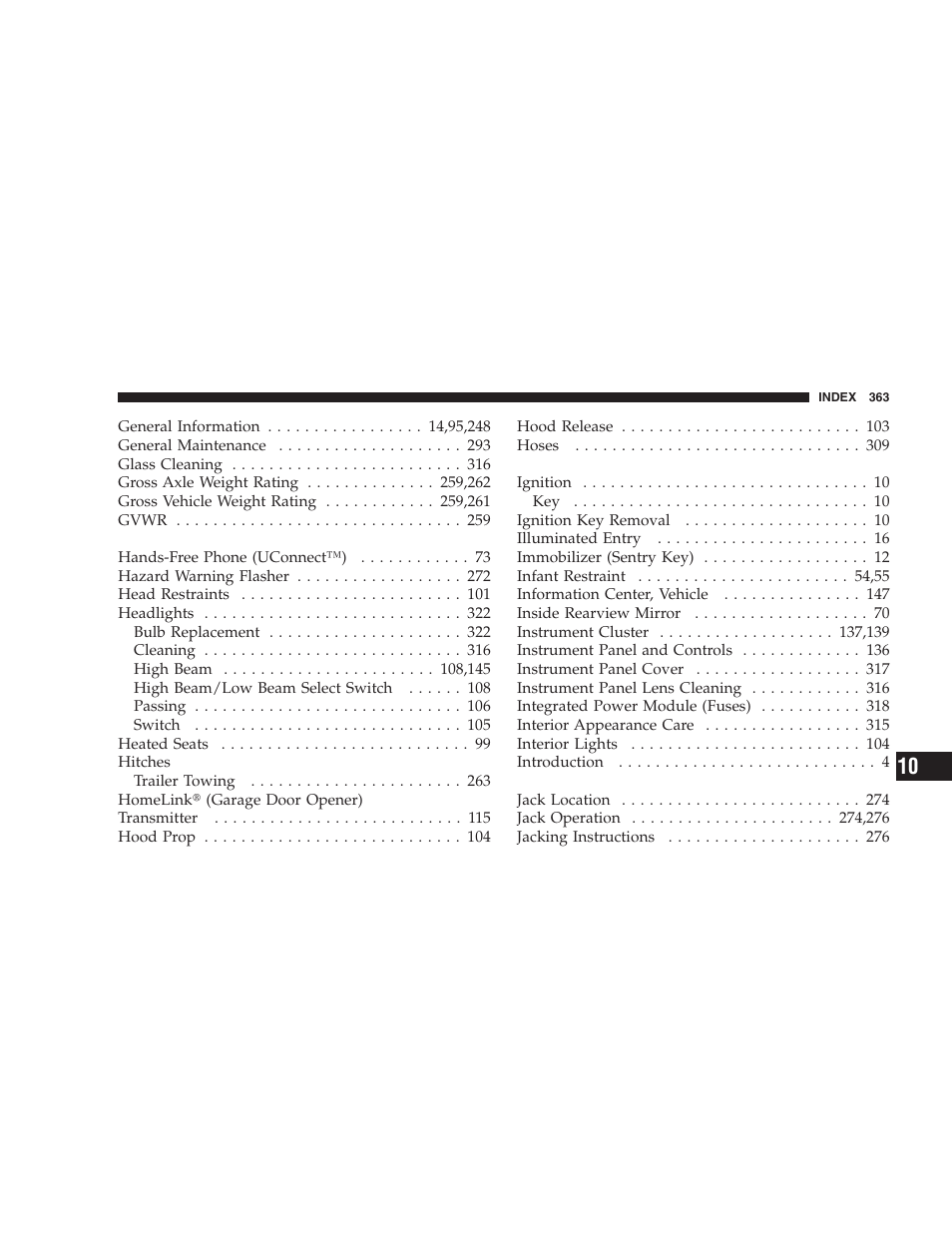Chrysler 2007 Sebring Sedan User Manual | Page 363 / 376