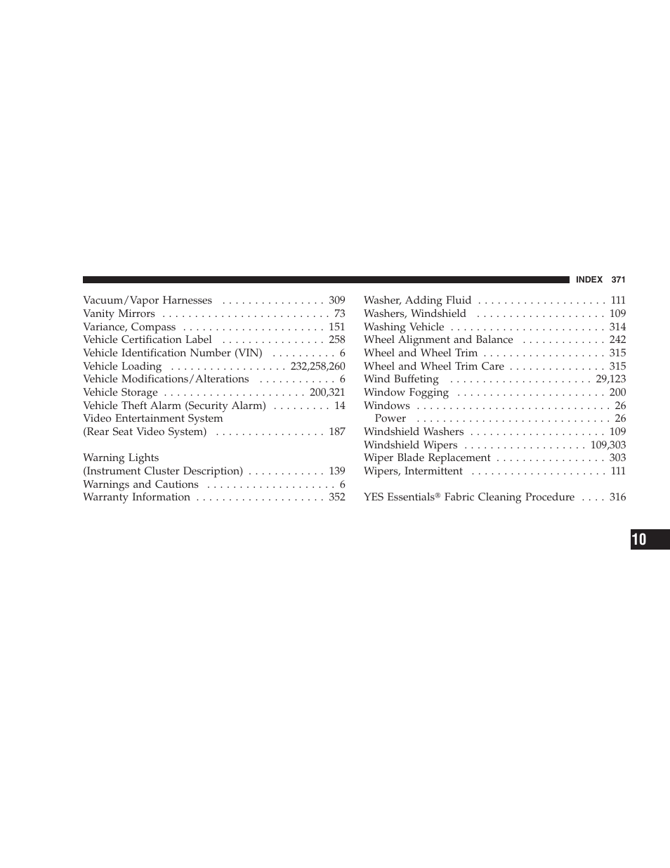 Chrysler 2007 Sebring Sedan User Manual | Page 371 / 376