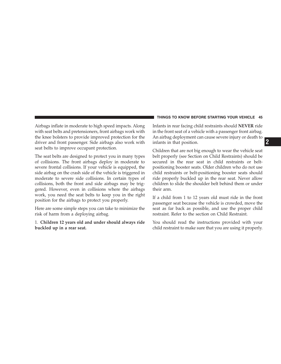 Chrysler 2007 Sebring Sedan User Manual | Page 45 / 376