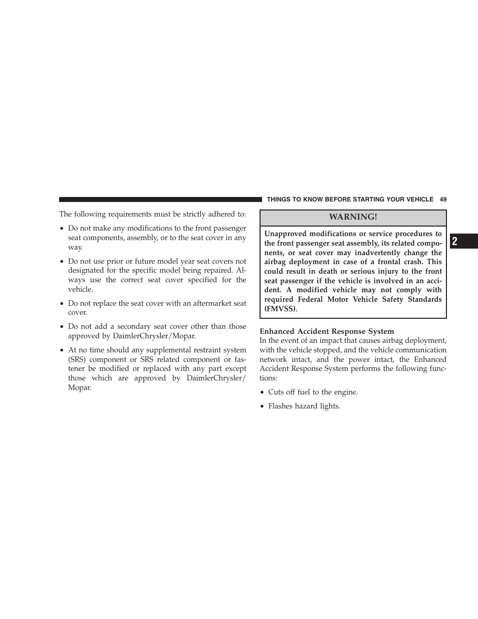 Chrysler 2007 Sebring Sedan User Manual | Page 49 / 376