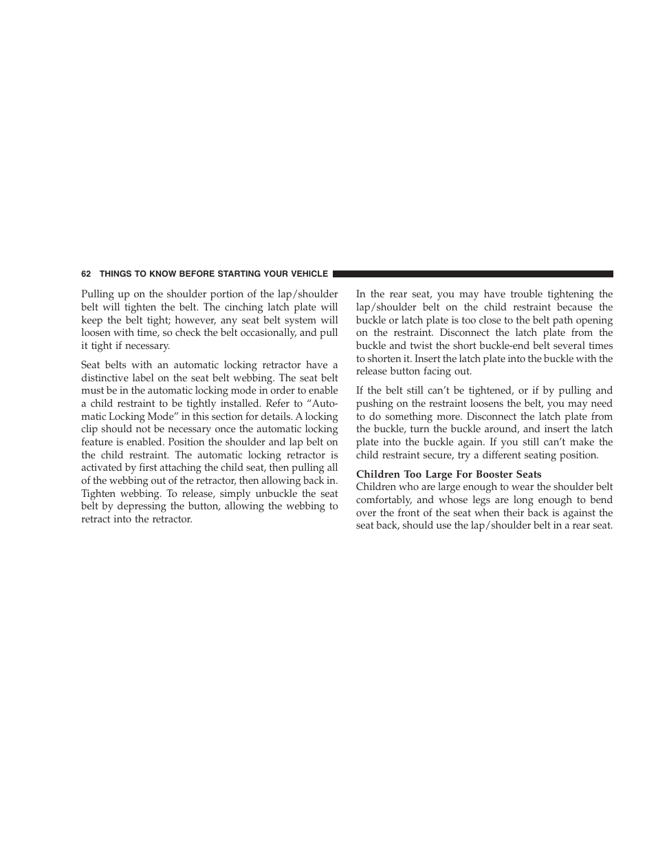 Chrysler 2007 Sebring Sedan User Manual | Page 62 / 376