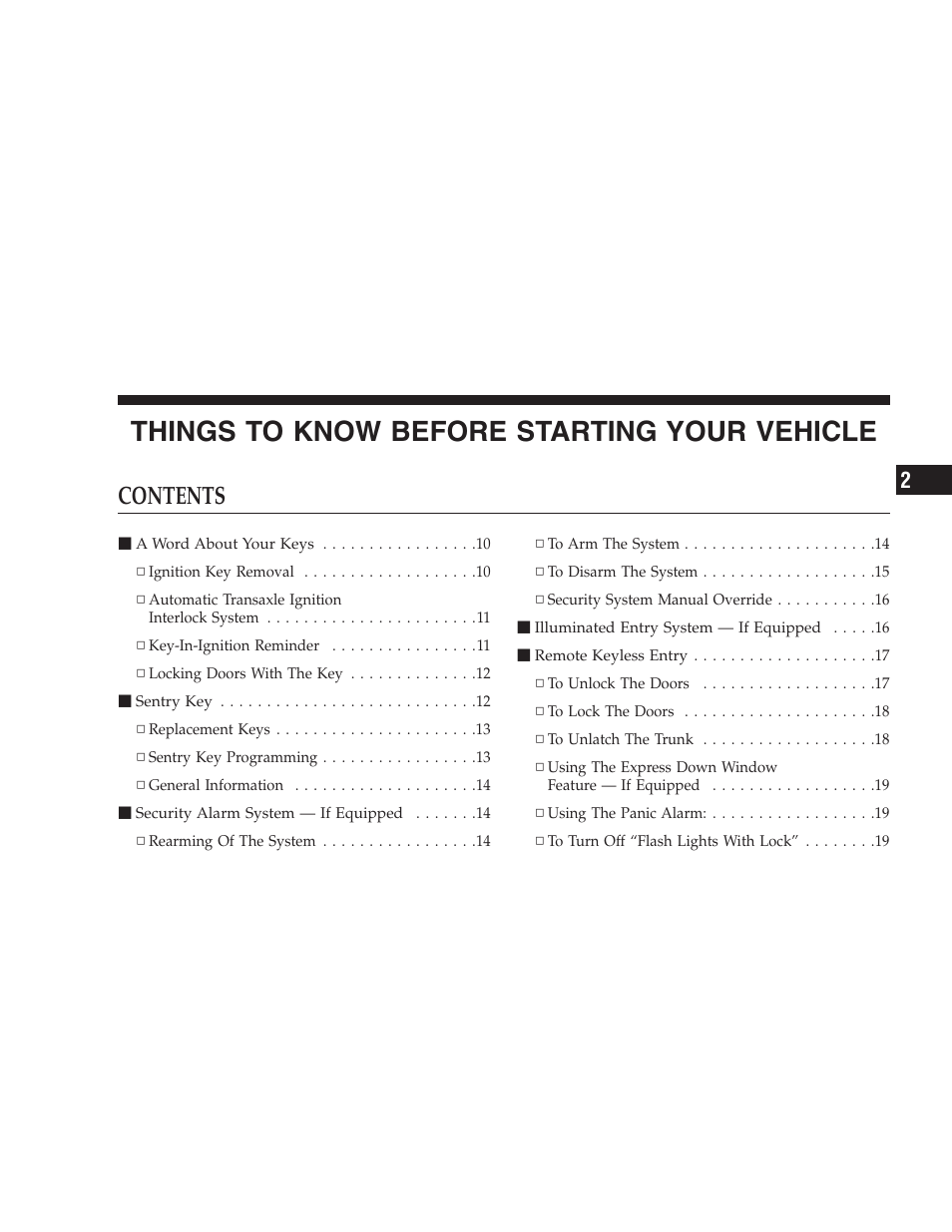 Chrysler 2007 Sebring Sedan User Manual | Page 7 / 376