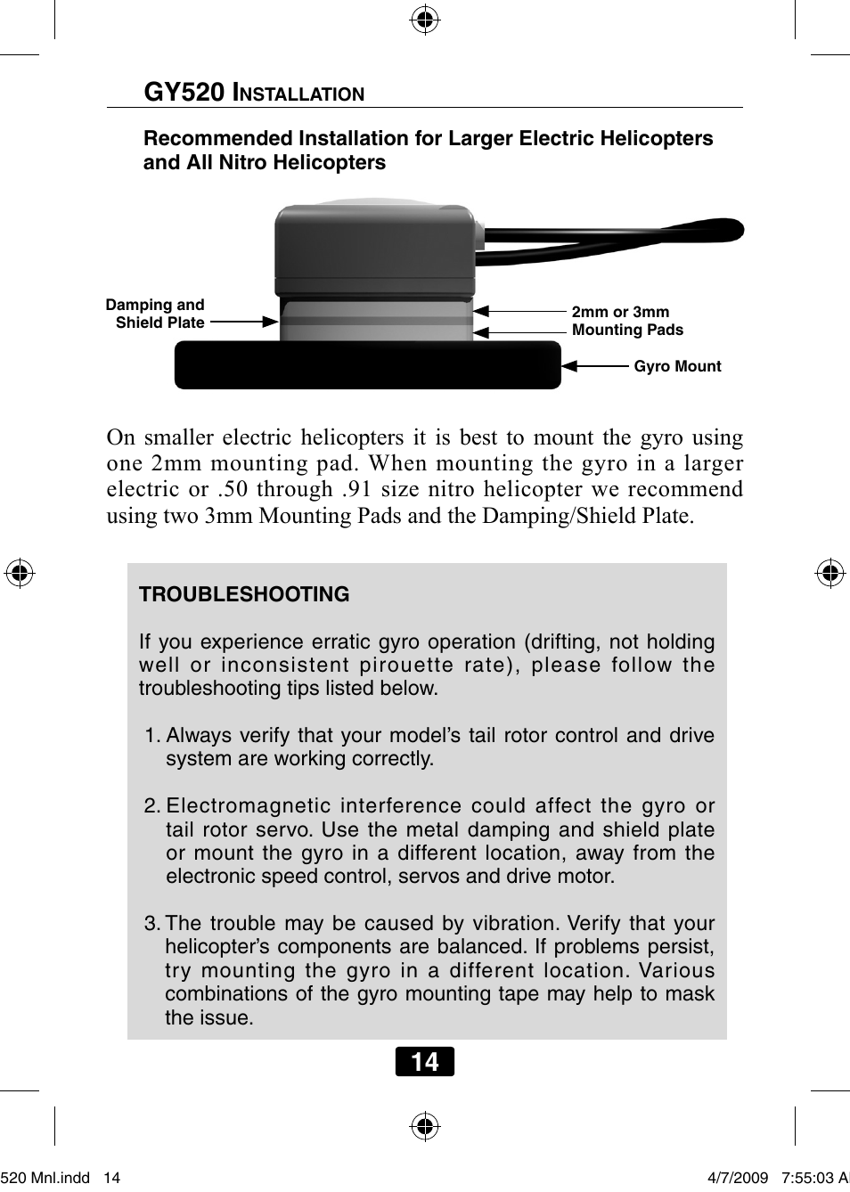 Futaba GY520 User Manual | Page 14 / 32