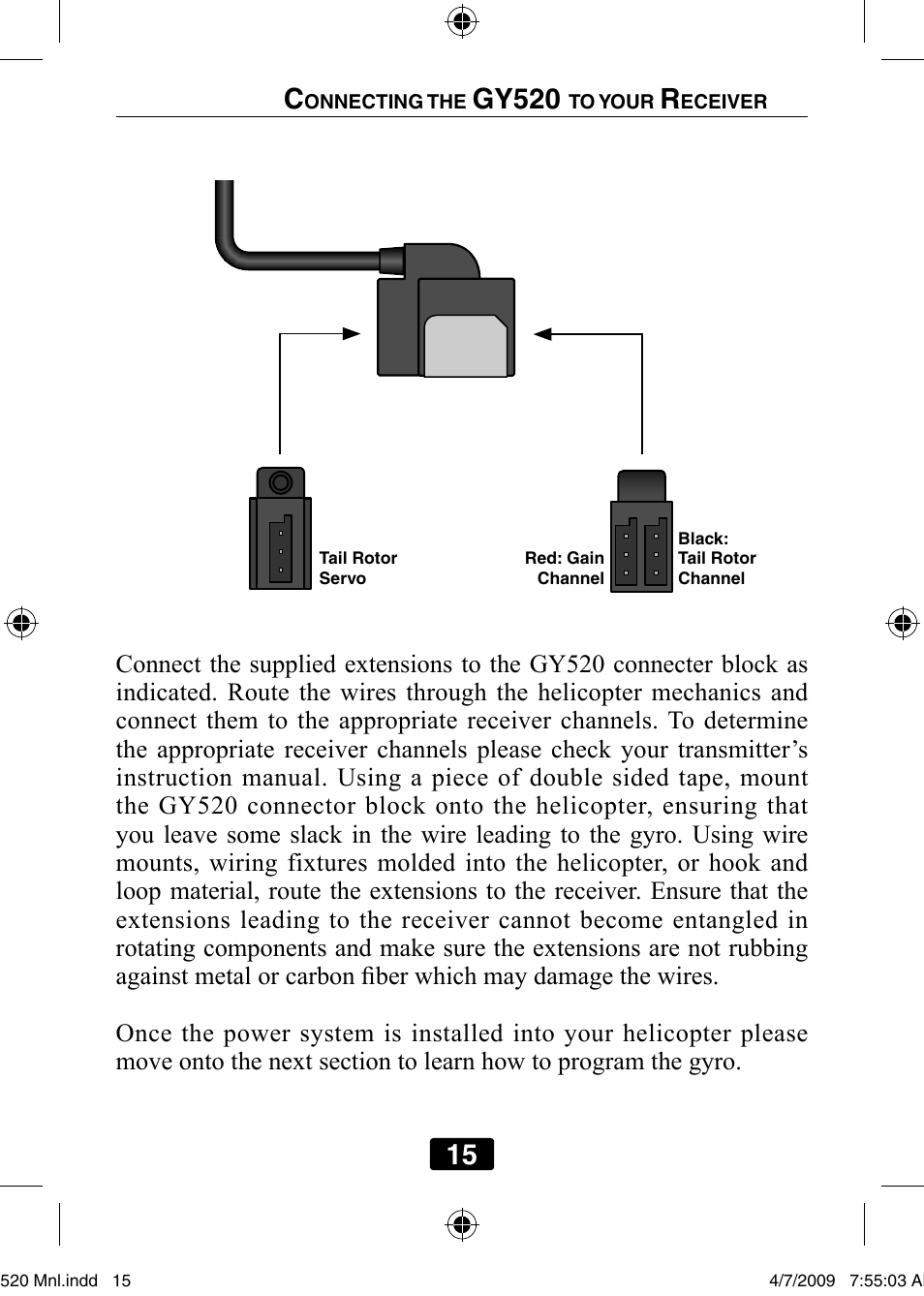 15 c, Gy520 | Futaba GY520 User Manual | Page 15 / 32
