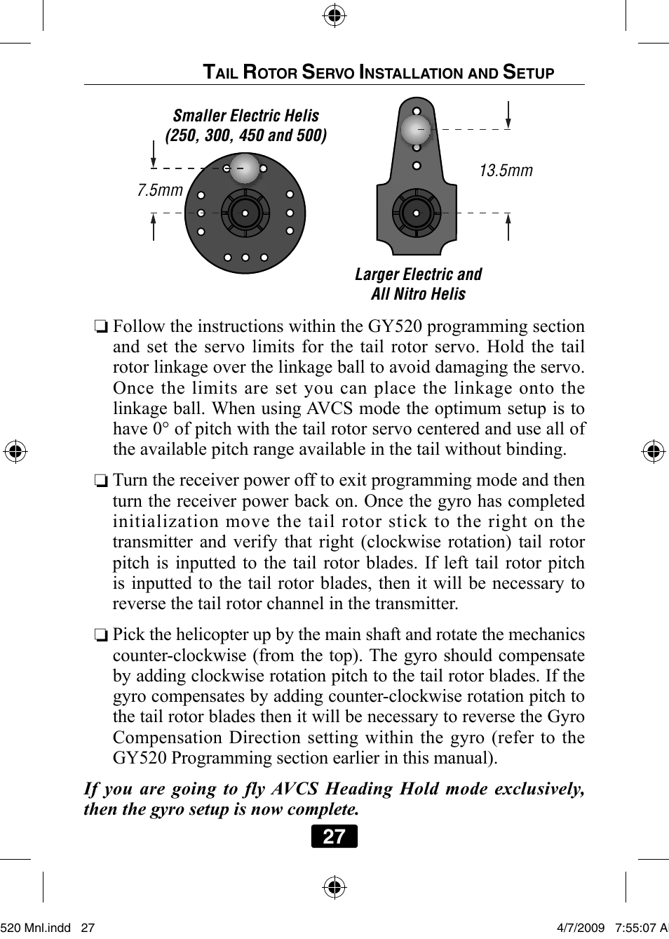 27 t | Futaba GY520 User Manual | Page 27 / 32