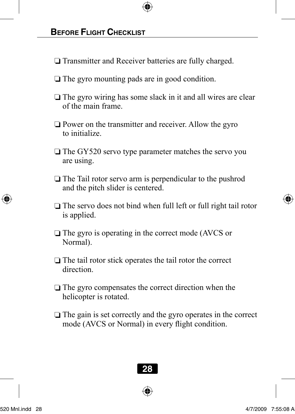28 b | Futaba GY520 User Manual | Page 28 / 32