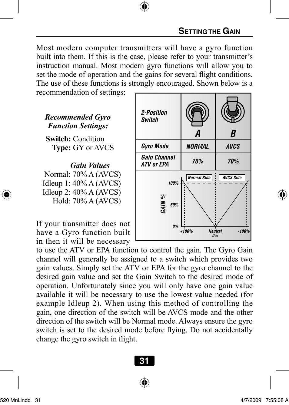 31 s | Futaba GY520 User Manual | Page 31 / 32