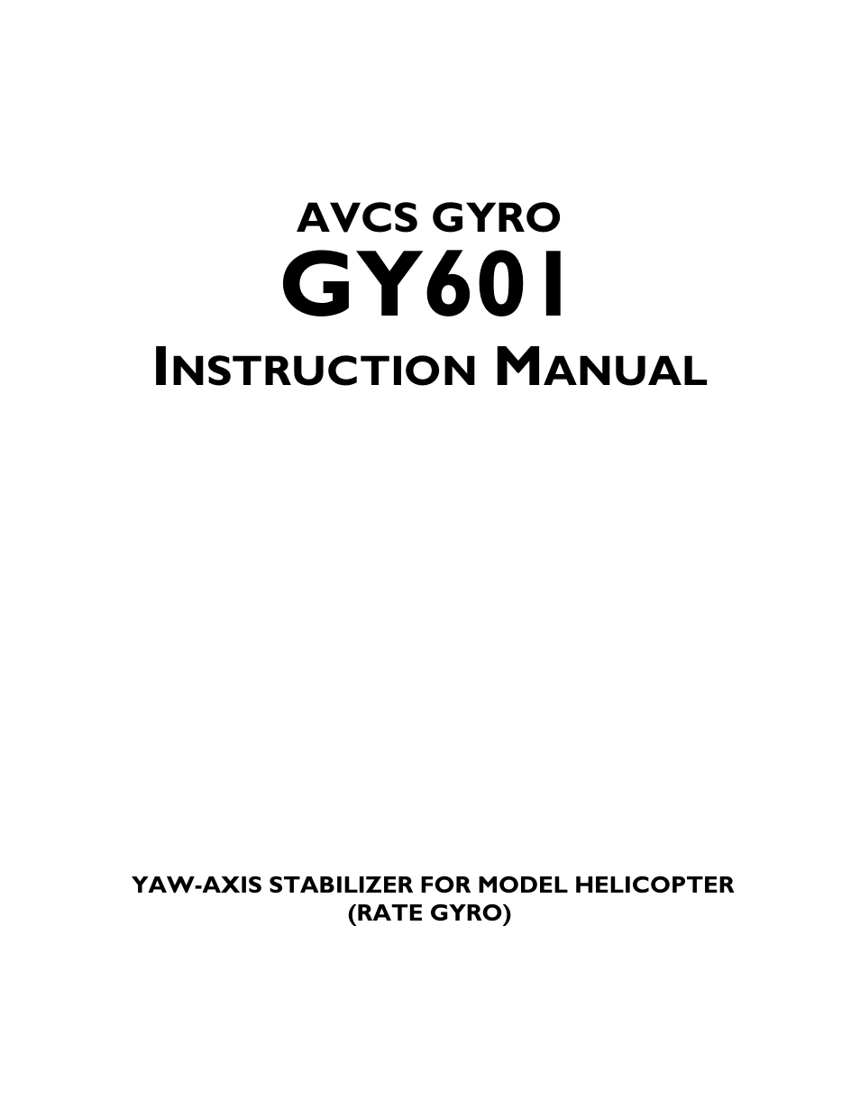 Futaba GY601 User Manual | 43 pages