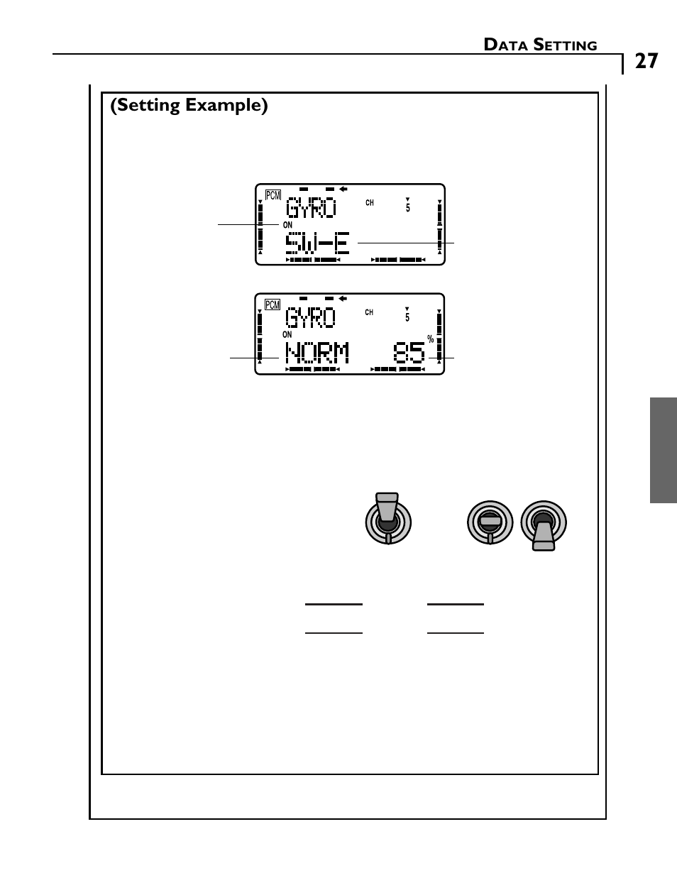 Setting example) | Futaba GY601 User Manual | Page 27 / 43