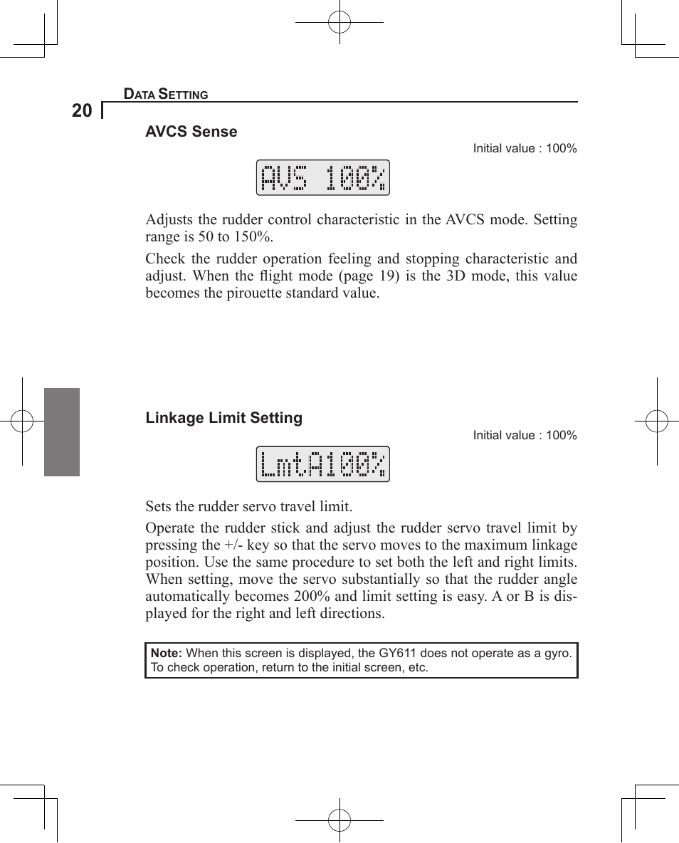 Futaba GY611 User Manual | Page 20 / 43
