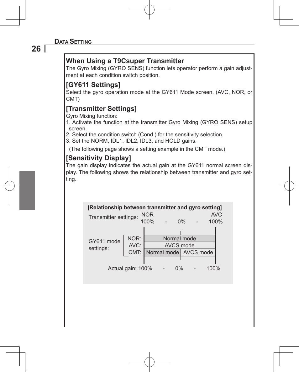 Futaba GY611 User Manual | Page 26 / 43