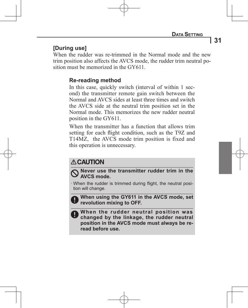 Futaba GY611 User Manual | Page 31 / 43
