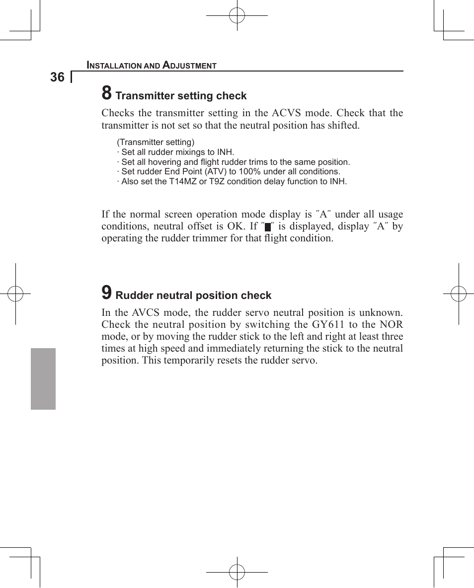 Futaba GY611 User Manual | Page 36 / 43