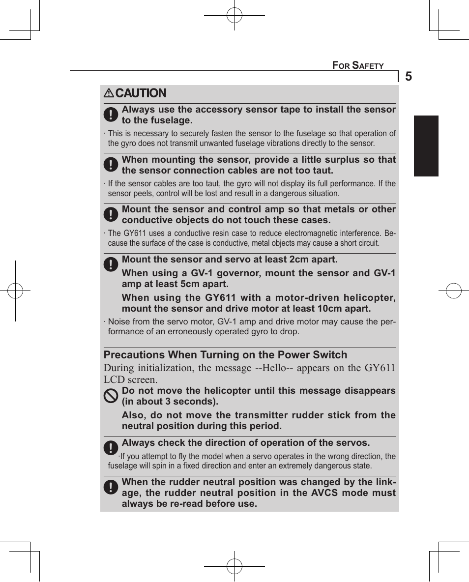 Futaba GY611 User Manual | Page 5 / 43