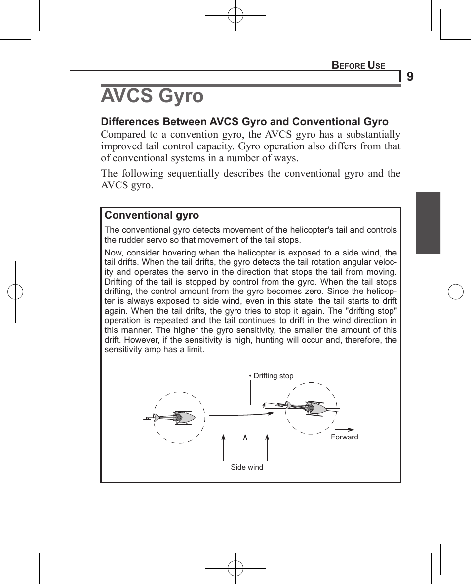 Avcs gyro | Futaba GY611 User Manual | Page 9 / 43