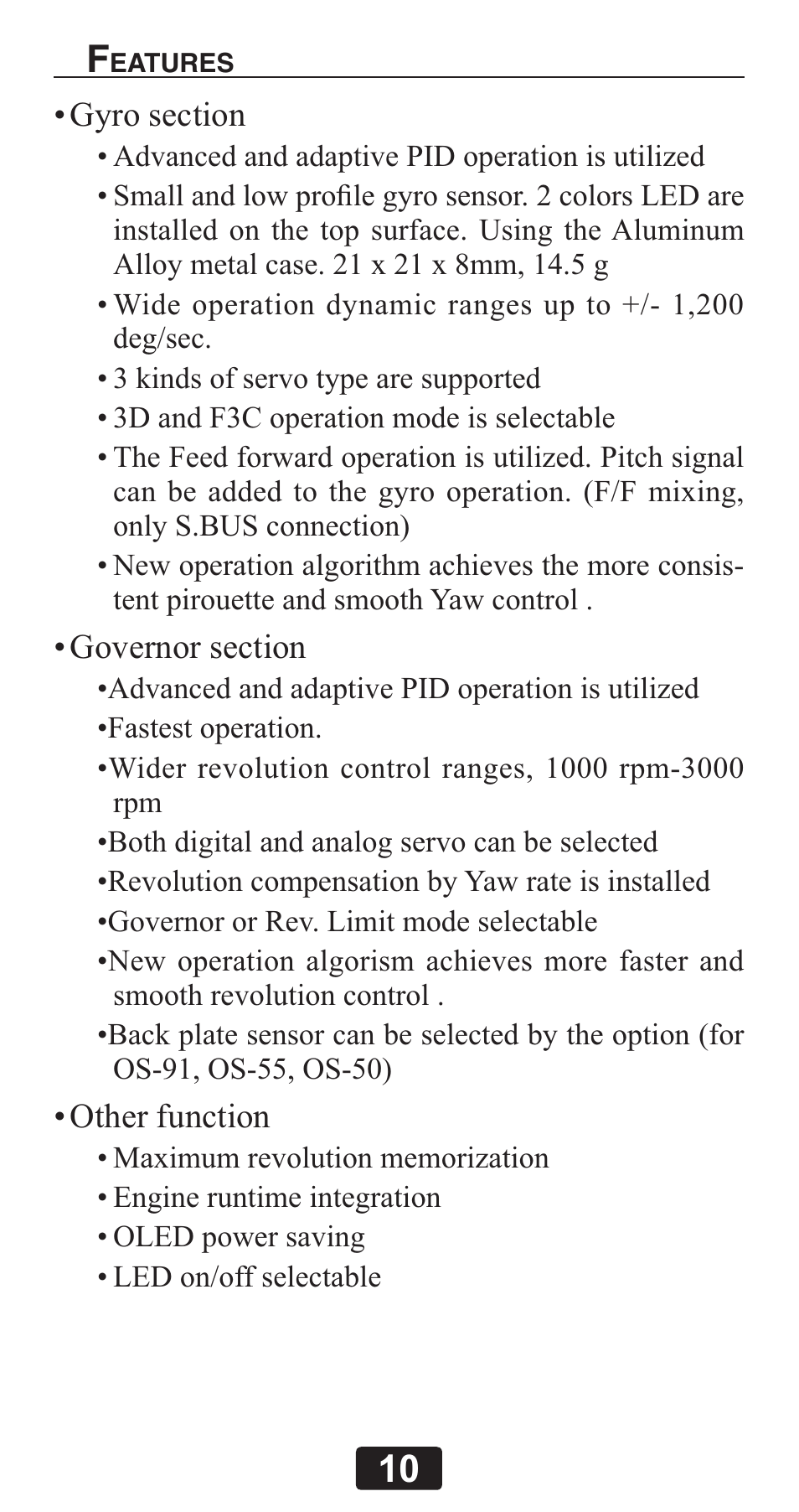 Futaba GY701 User Manual | Page 10 / 79