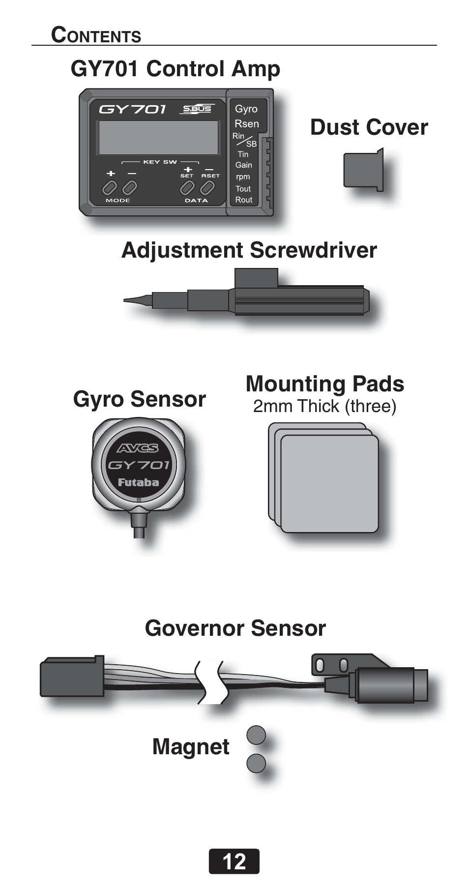 Futaba GY701 User Manual | Page 12 / 79