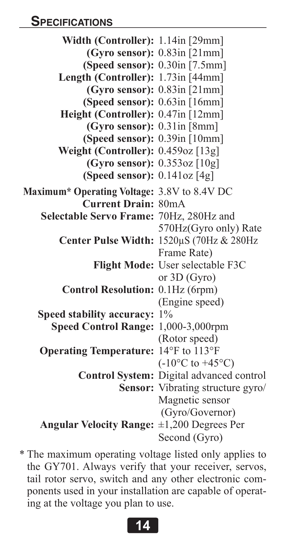 Futaba GY701 User Manual | Page 14 / 79
