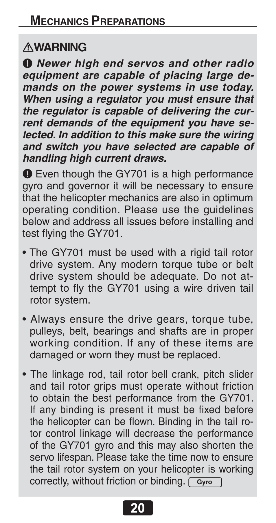 Futaba GY701 User Manual | Page 20 / 79