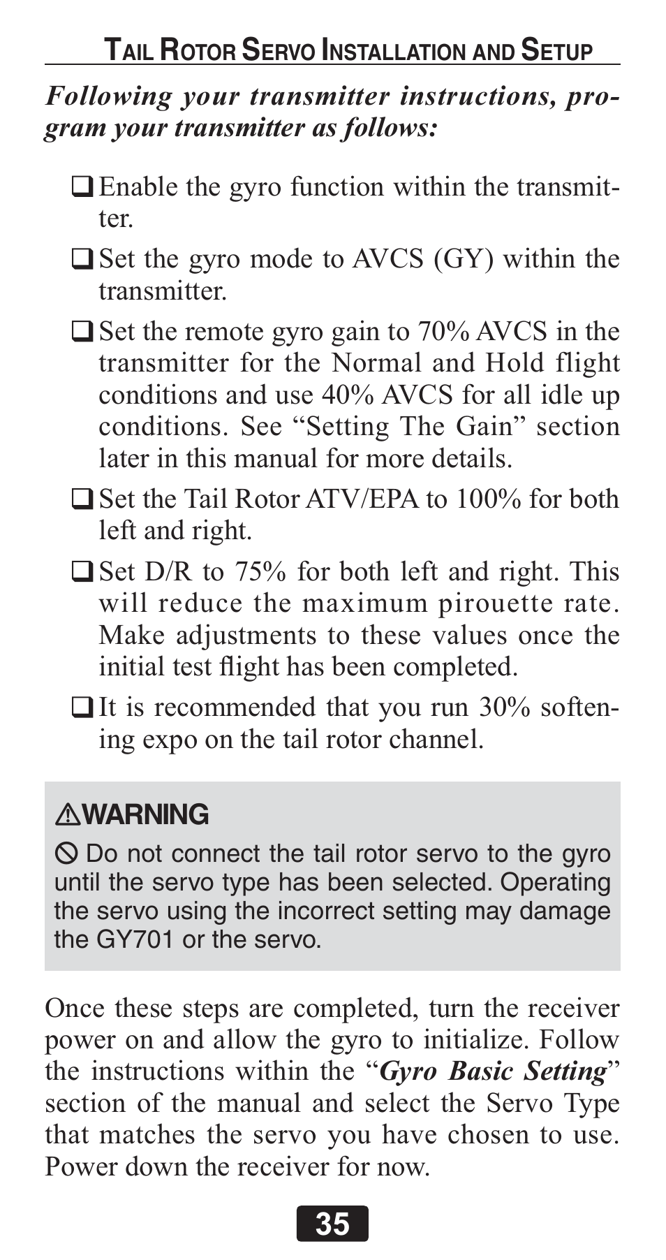 Futaba GY701 User Manual | Page 35 / 79