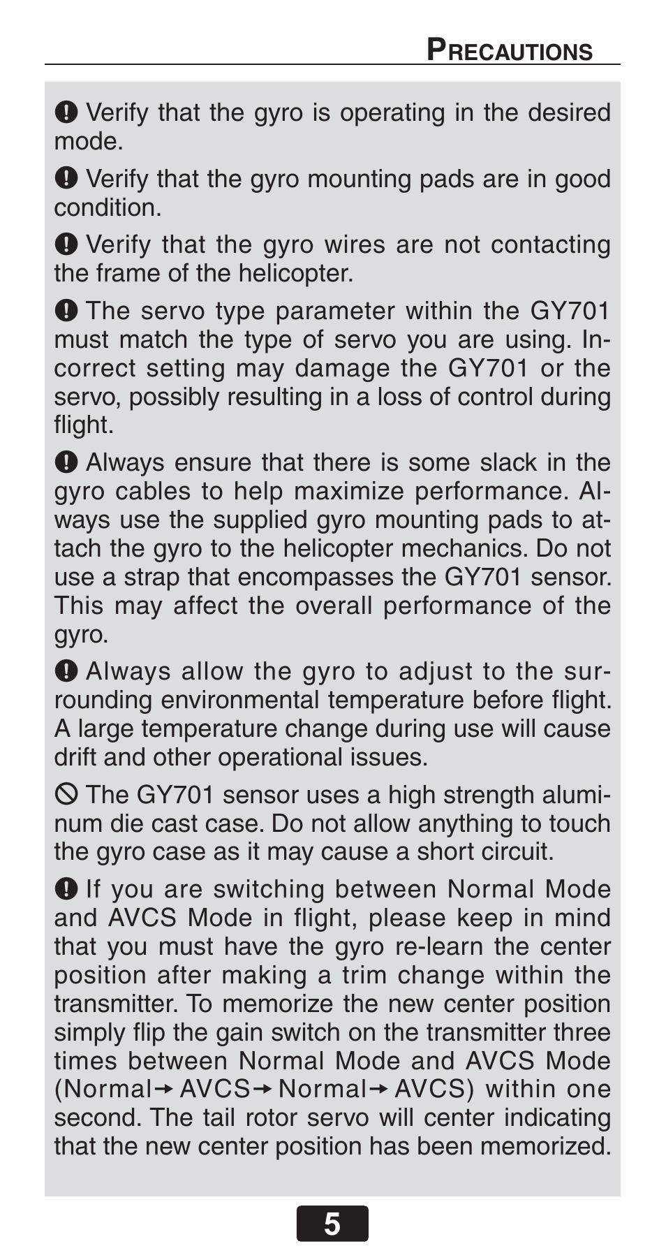 Futaba GY701 User Manual | Page 5 / 79