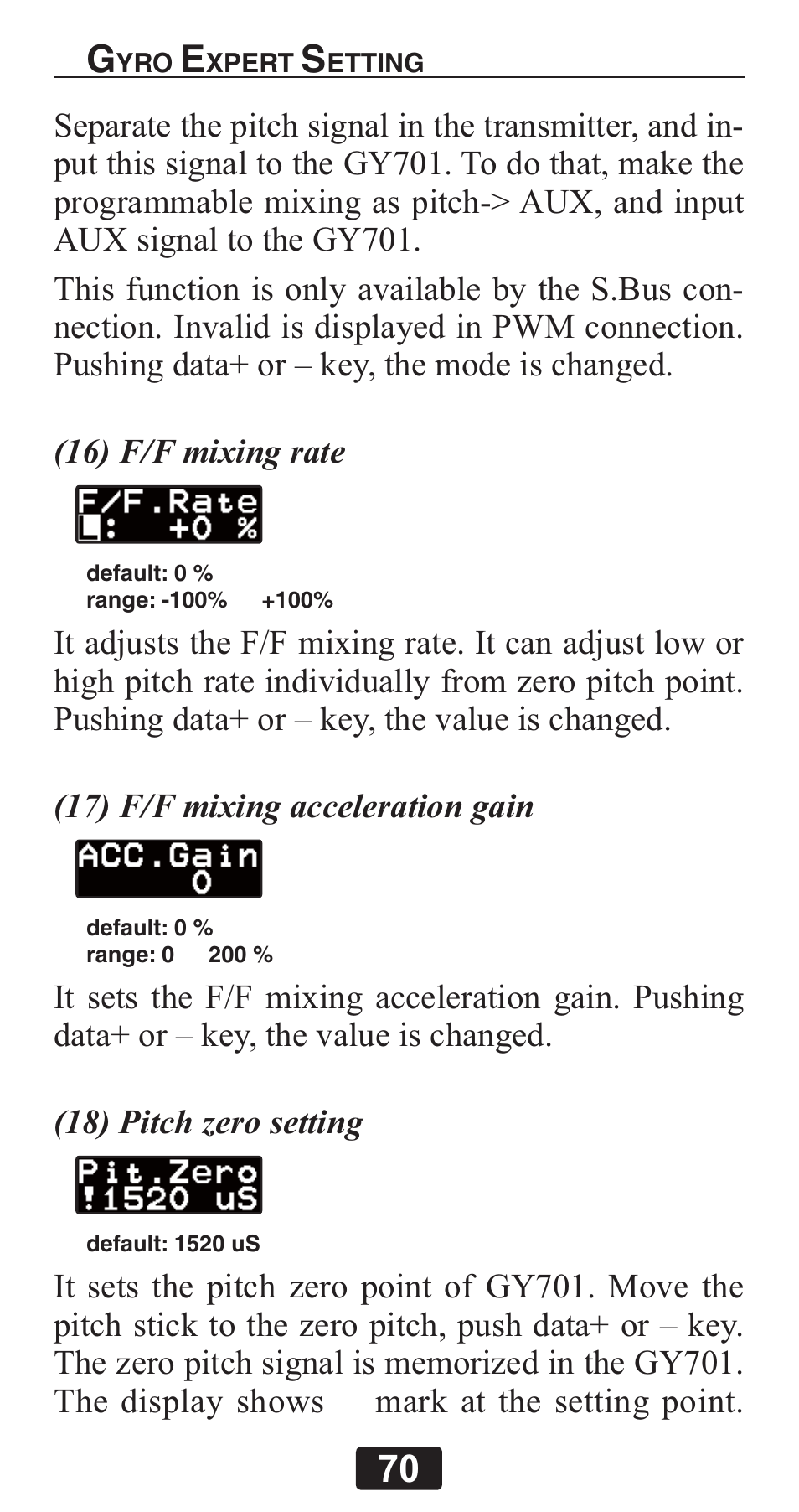 Futaba GY701 User Manual | Page 70 / 79