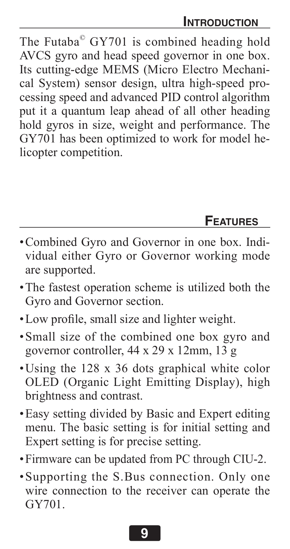 Futaba GY701 User Manual | Page 9 / 79