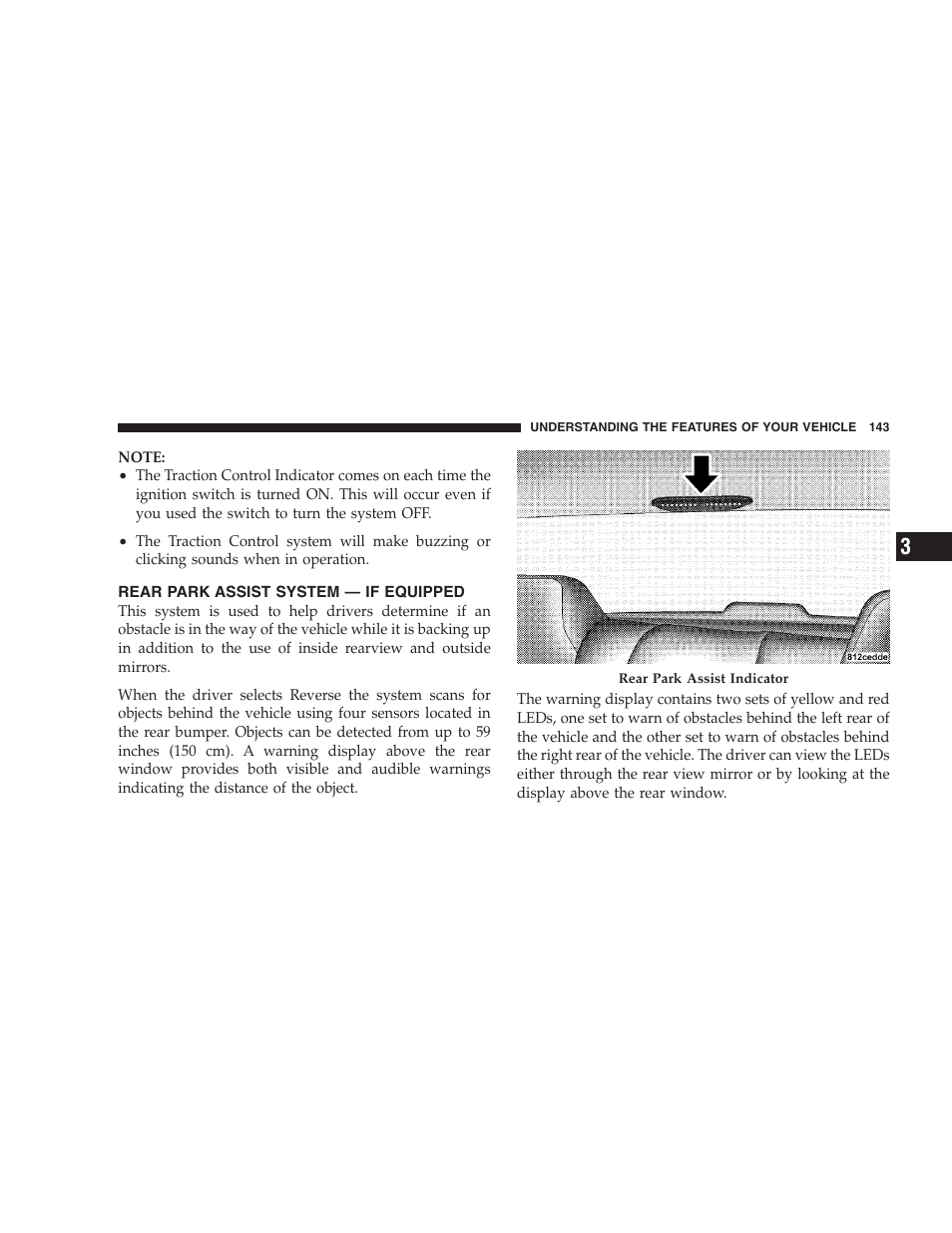 Rear park assist system — if equipped | Chrysler 2007 Pacifica User Manual | Page 143 / 464