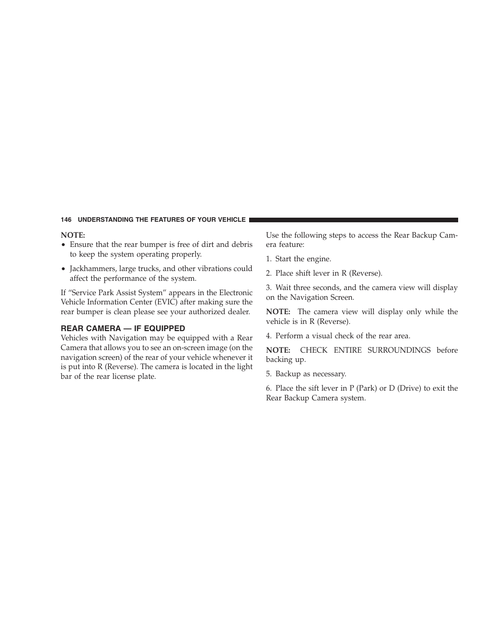 Rear camera — if equipped | Chrysler 2007 Pacifica User Manual | Page 146 / 464