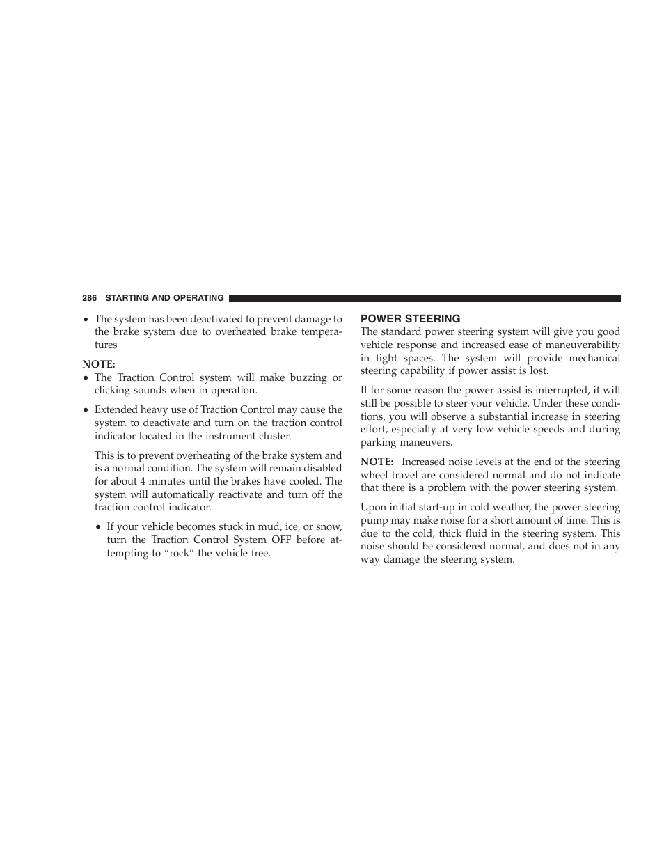 Power steering | Chrysler 2007 Pacifica User Manual | Page 286 / 464