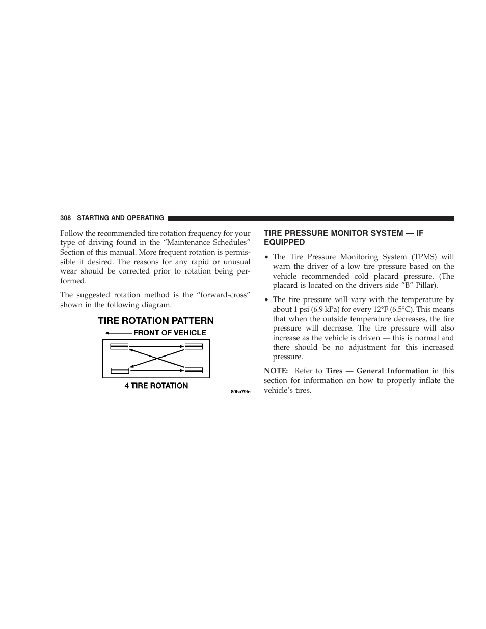 Tire pressure monitor system — if equipped | Chrysler 2007 Pacifica User Manual | Page 308 / 464