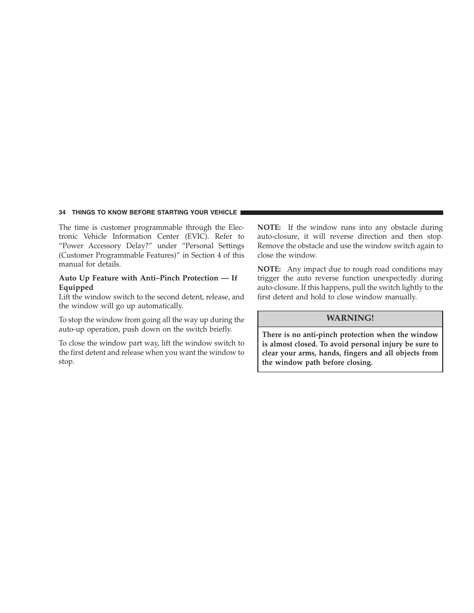 Chrysler 2007 Pacifica User Manual | Page 34 / 464