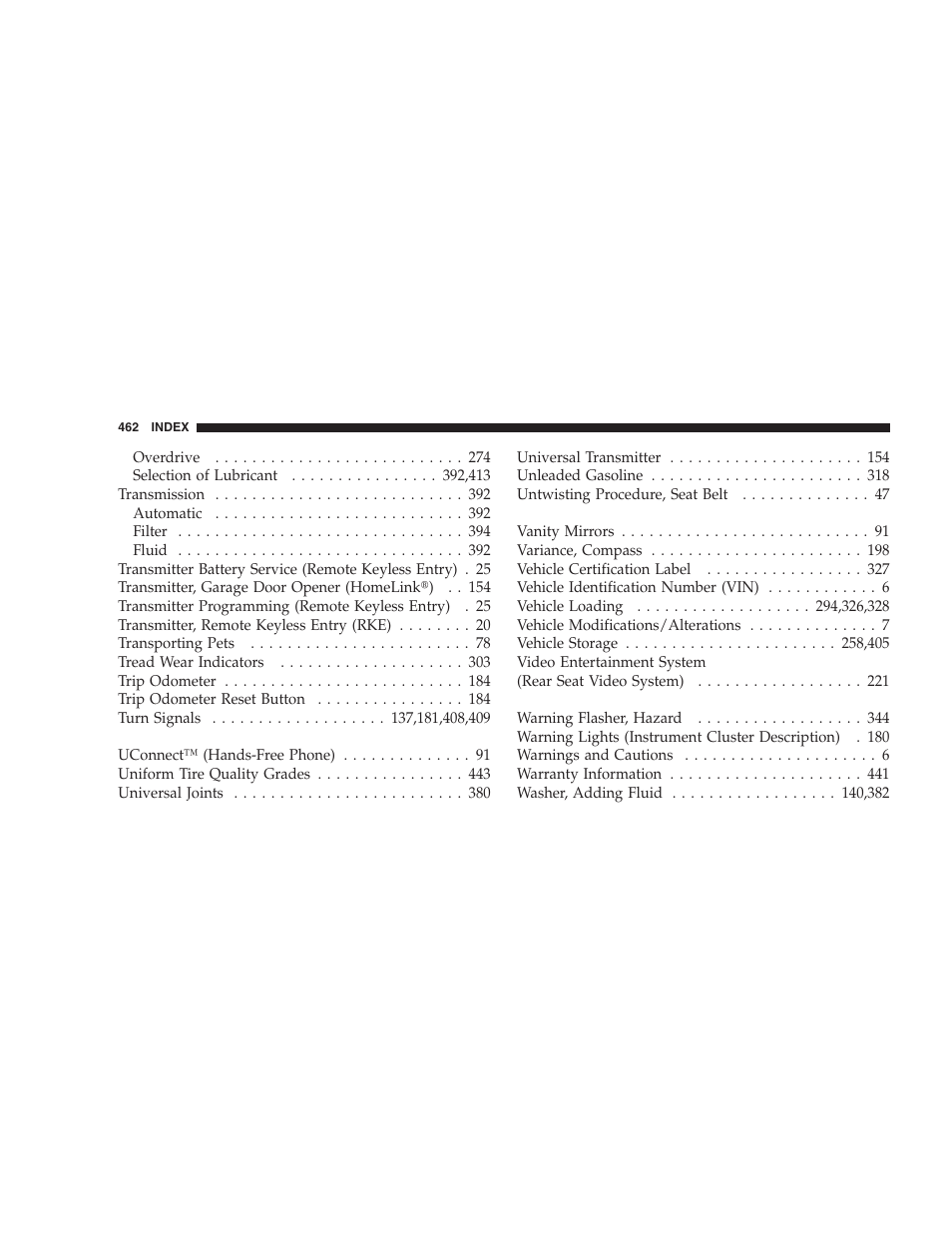 Chrysler 2007 Pacifica User Manual | Page 462 / 464