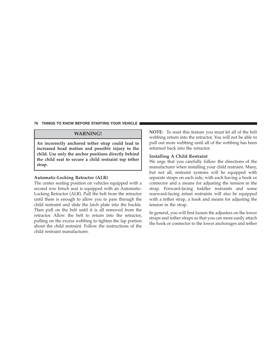 Chrysler 2007 Pacifica User Manual | Page 76 / 464