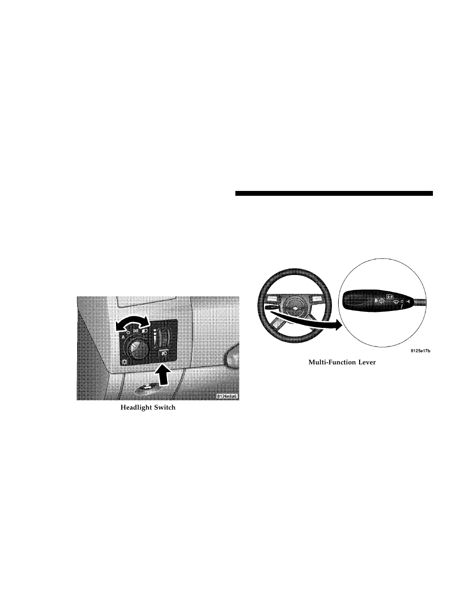 Headlight switch, Multi-function lever | Chrysler 2006 300 User Manual | Page 102 / 392
