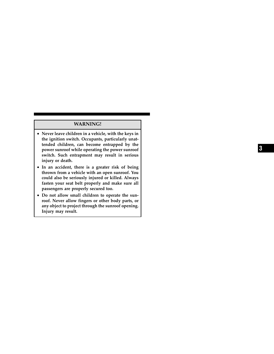 Opening sunroof - express, Closing sunroof - express, Pinch protect feature | Chrysler 2006 300 User Manual | Page 129 / 392