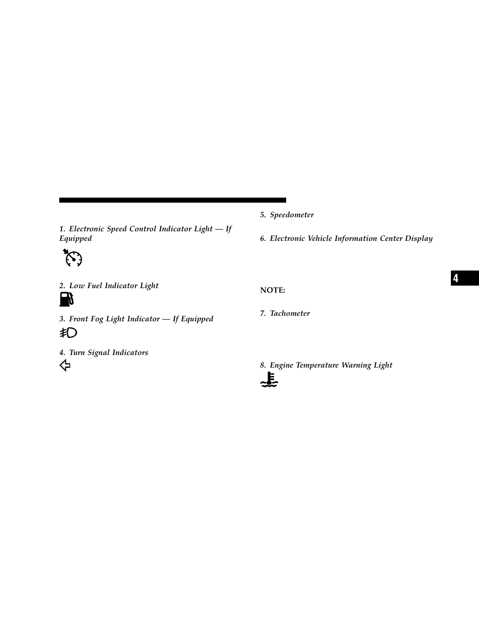 Instrument cluster descriptions | Chrysler 2006 300 User Manual | Page 143 / 392