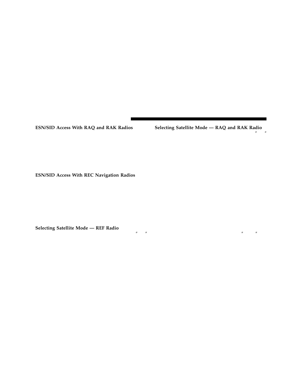 Selecting satellite mode in ref, raq, and rak, Radios, Selecting a channel | Chrysler 2006 300 User Manual | Page 184 / 392