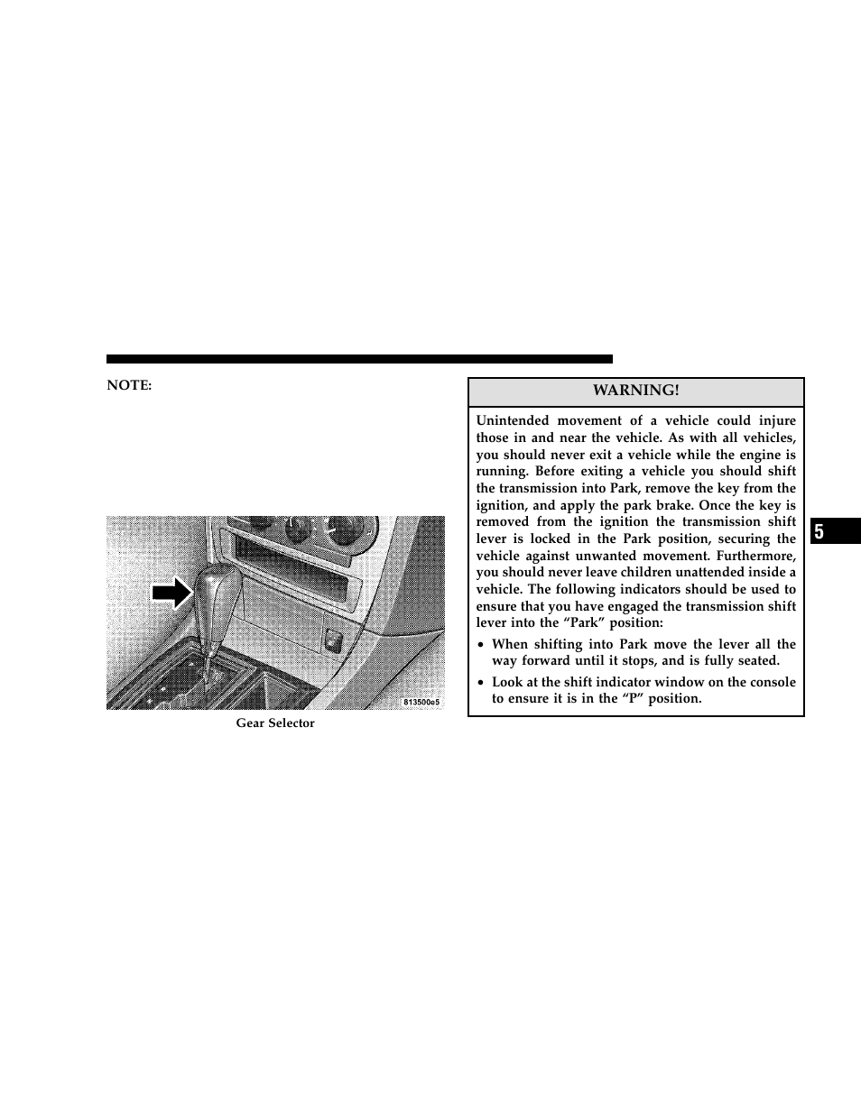 5 speed automatic transmission | Chrysler 2006 300 User Manual | Page 215 / 392