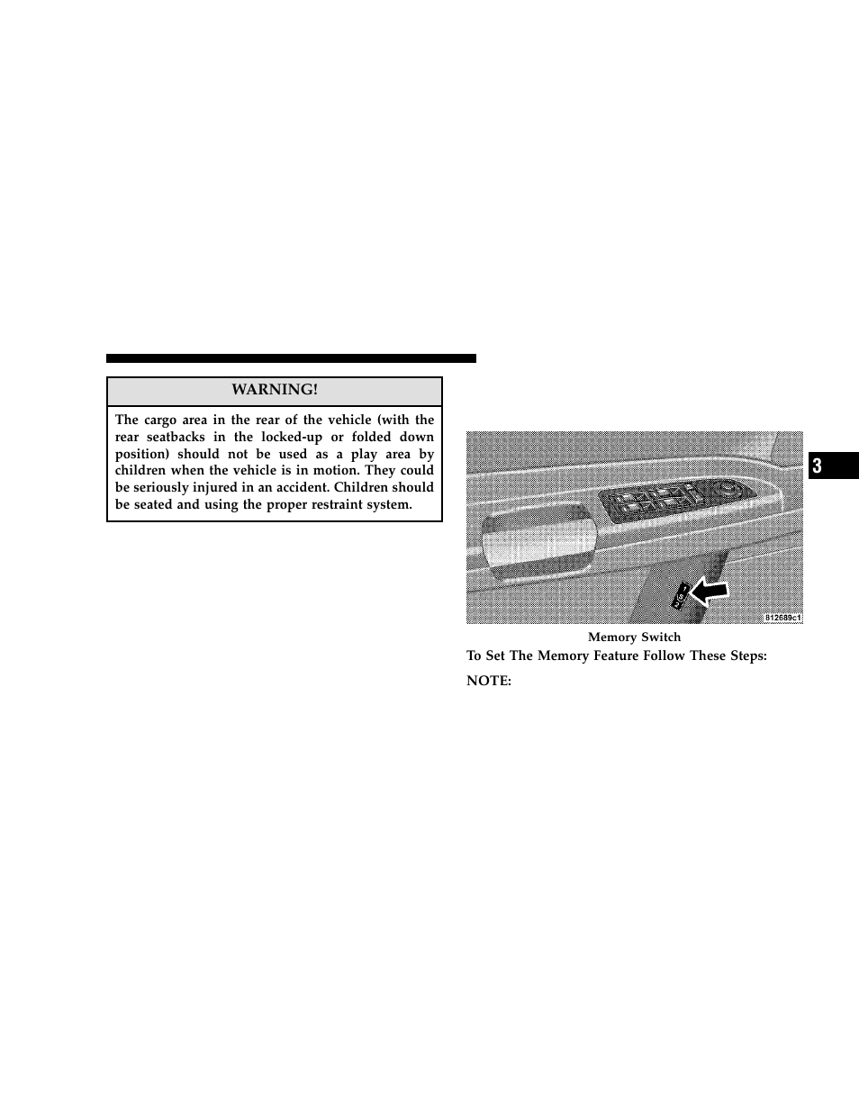 Driver memory seat | Chrysler 2006 300 User Manual | Page 95 / 392