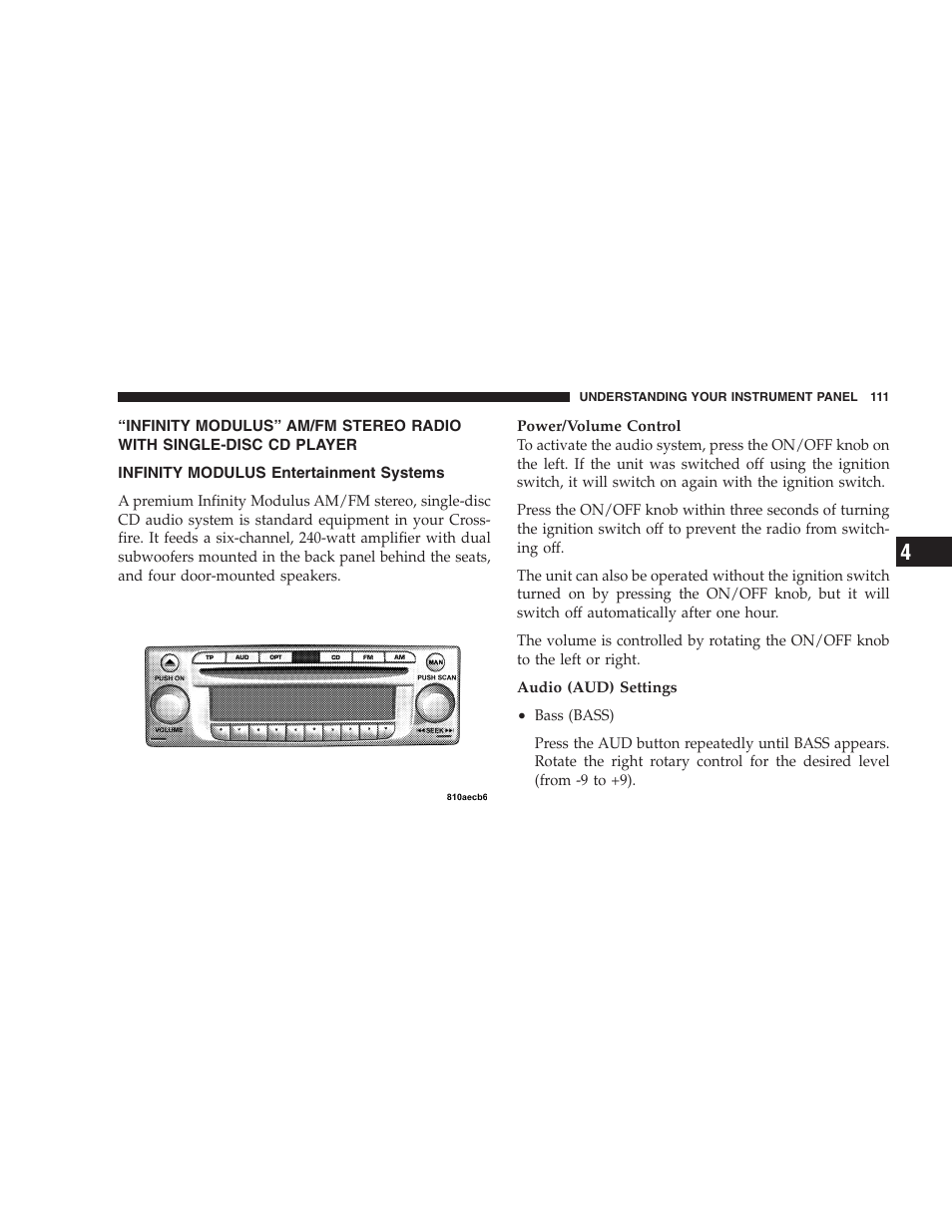 Chrysler Crossfire SRT6 User Manual | Page 111 / 280