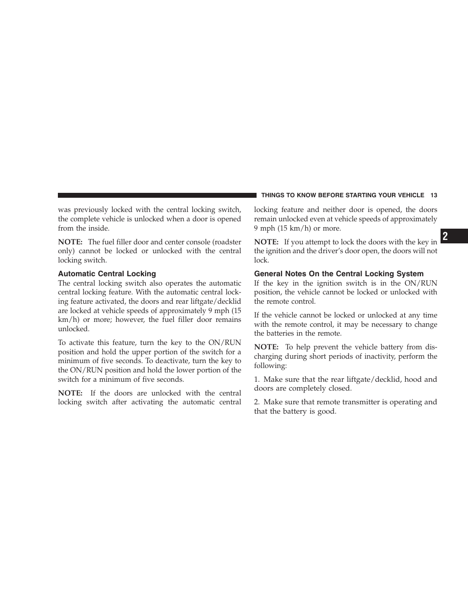 Chrysler Crossfire SRT6 User Manual | Page 13 / 280
