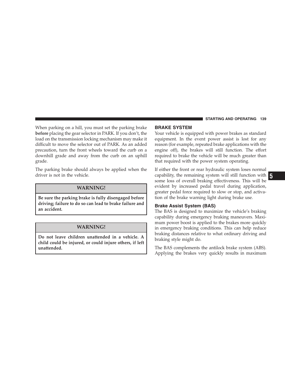 Chrysler Crossfire SRT6 User Manual | Page 139 / 280