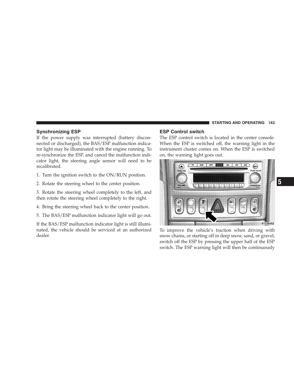 Chrysler Crossfire SRT6 User Manual | Page 143 / 280